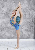 TWIN.D - Rhytmic Gymnastic Leotard 90%polyamide, 10%elastane, turquoise, 116cm