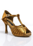 Ladies Latin Shoes Grand Prix ALISON satin, dark tan, 2.5"fl, 40