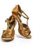 Ladies Latin Shoes Grand Prix BATUCADA satin, dark tan, 2"fl, 37