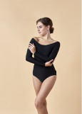 STEPHANIA long raglan sleeve leotard by Grand Prix polyamide micro, black, M