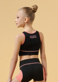 MARSELLA crop top by Grand Prix polyamide micro, black+coral, XS