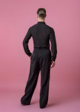 Mens ballroom pants JORDAN gabardine, black, 158cm