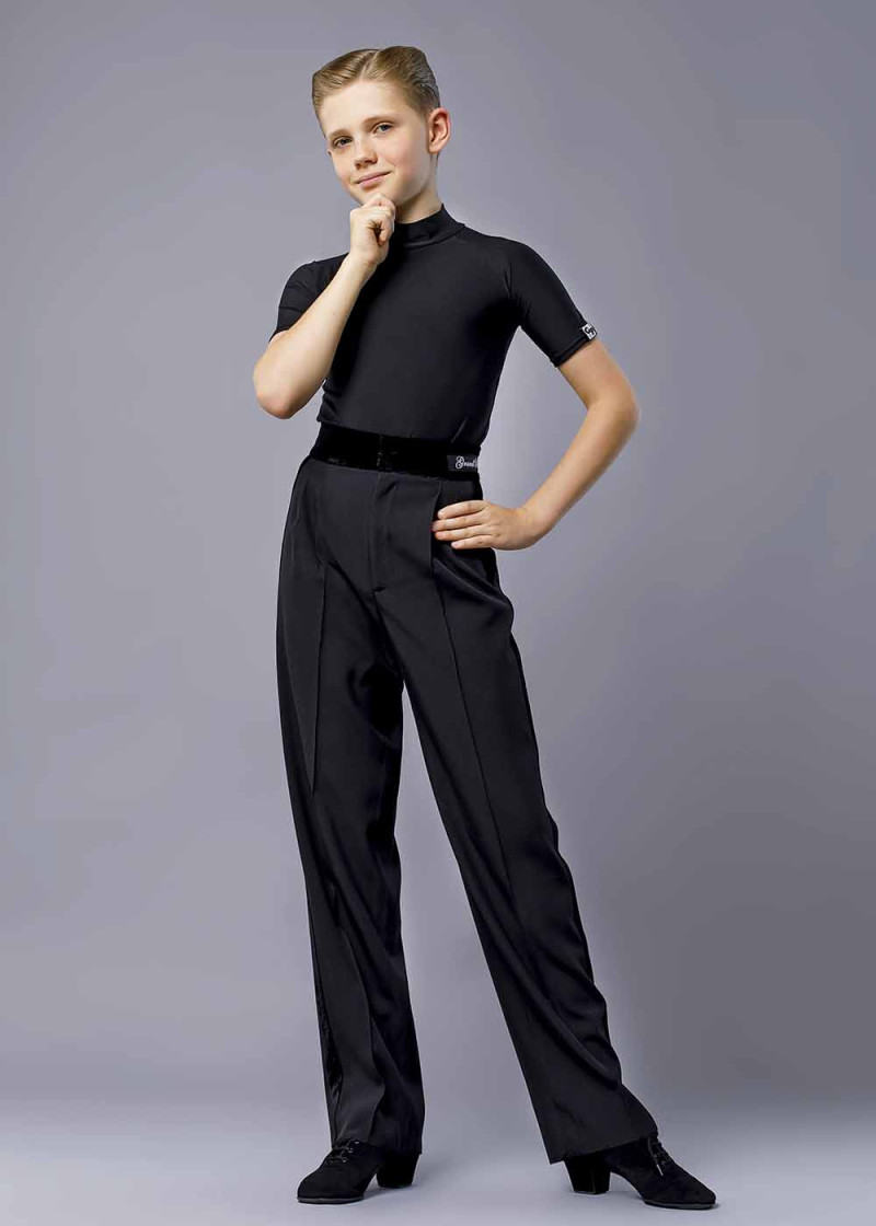 Mens ballroom pants MASSIMO 95%polyester, 5%elastane, black, 152cm