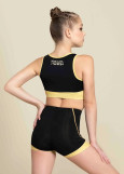 MIRELLA crop top by Grand Prix polyamide micro, black+yellow, 146cm