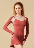 Long Sleeve Open Bolero Grand Prix INESSE rayon rib knit, dusty rose, M-L