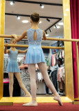 MIMI tank leotard by Grand Prix polyamide micro+flocked mesh, powder blue, 122cm