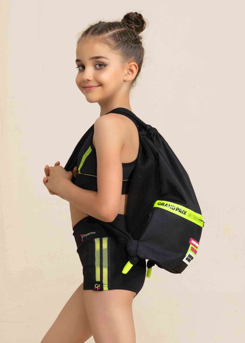 Backpack by Grand Prix black+lime green