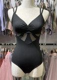 BELINDA camisole leotard by Grand Prix nylon+spandex, black, XS