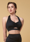 TOBBY crop top by Grand Prix polyamide micro, black, XS