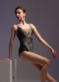 BRIELLE camisole leotard by Grand Prix 90%viscose, 10%elastane, silver mocha, 158cm