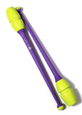 Clubs for gymnastics CHACOTT Junior 65204, 36.5cm plastic+rubber, Yellow x Purple (377), 36.5cm