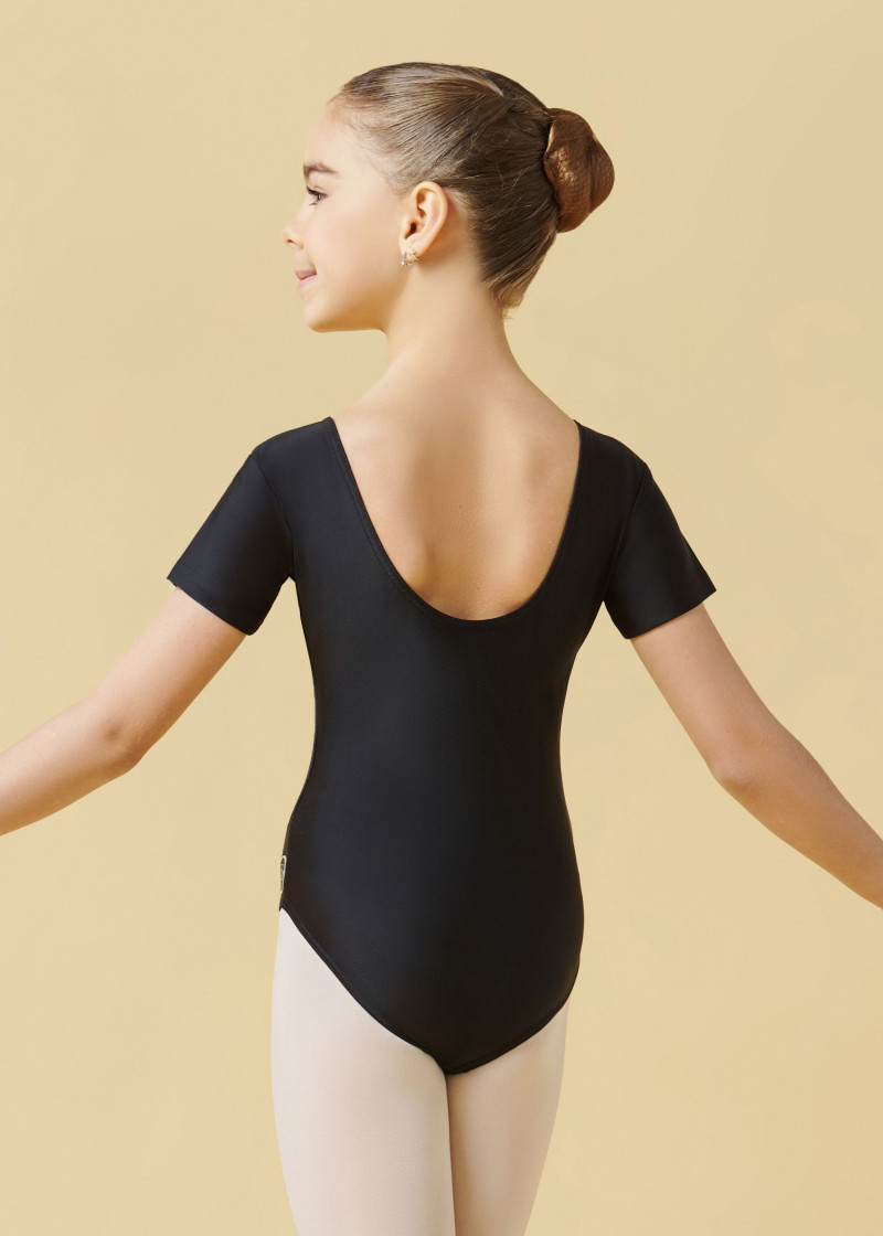 Leotard COQUETTE, short sleeve 90%polyamide, 10%elastane, black, 146cm