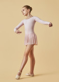 DOMENICA long sleeve leotard with mesh skirt by Gr 90%cotton, 10%elastane, pink, 128cm