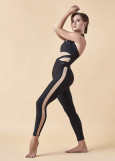 RACE leggings by Grand Prix polyamide micro, black+nude, 152cm