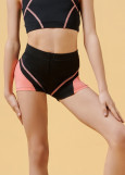 KARINA shorts by Grand Prix polyamide micro, black+coral, XS