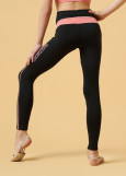 LEONA leggings by Grand Prix polyamide micro, black+coral, 134cm