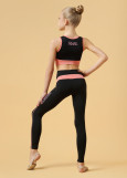 LEONA leggings by Grand Prix polyamide micro, black+coral, 134cm