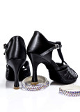 Ladies Latin Shoes Grand Prix ALISON satin, black, 2.5"fl, 40