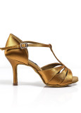 Ladies Latin Shoes Grand Prix BATUCADA satin, dark tan, 2"fl, 38