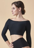 FABIANA raglan crop sleeve (3/4) top by Grand Prix polyamide micro, black, 152cm