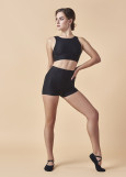 Shorts MINA, short polyamide micro, black, S