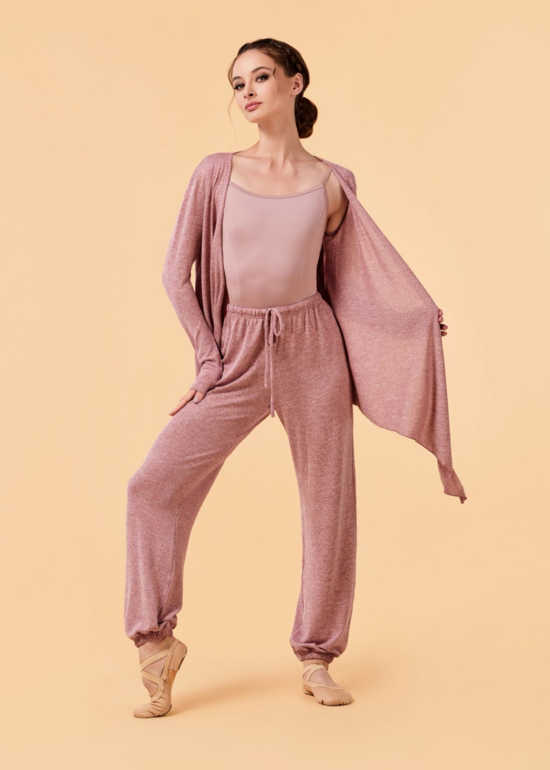 RORI cardigan by Grand Prix melange jersey, dusty rose, 152-158cm