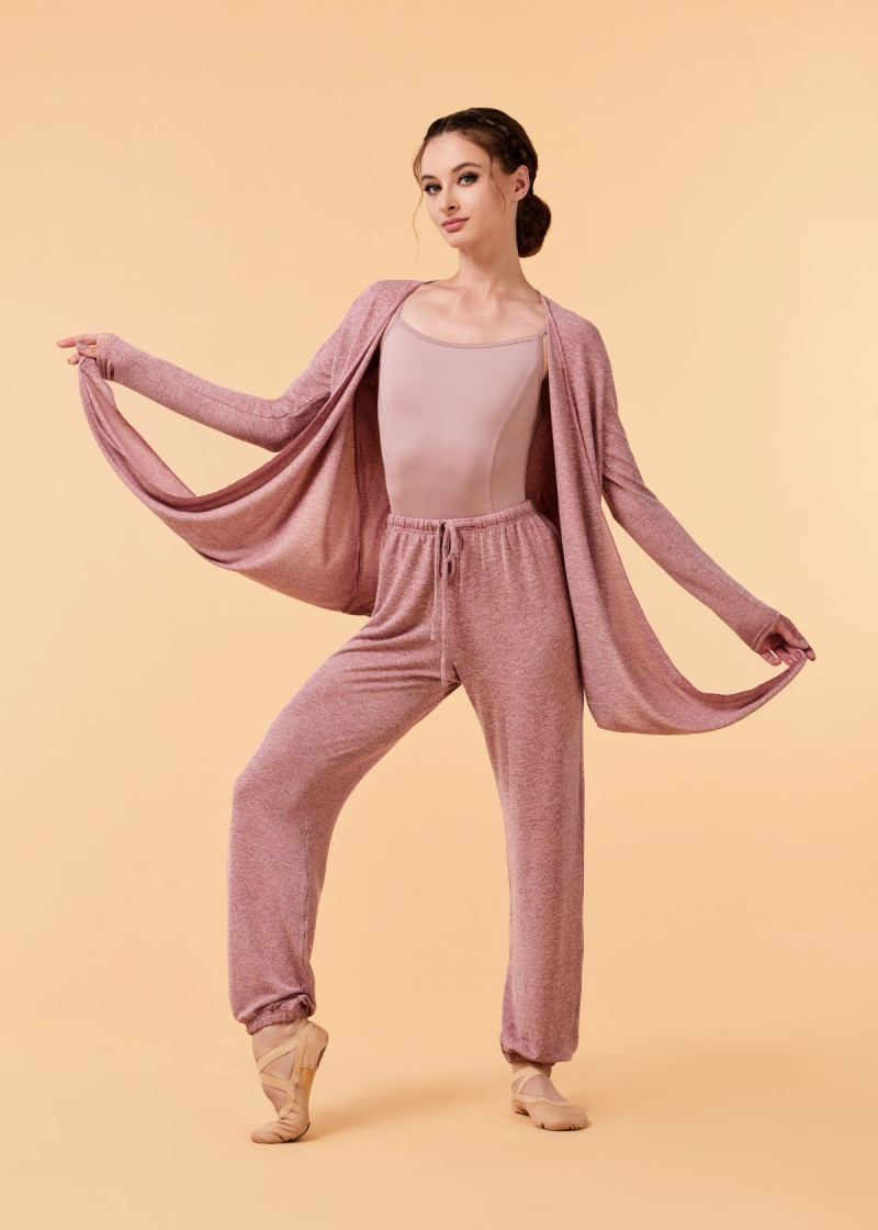 RORI cardigan by Grand Prix melange jersey, dusty rose, 152-158cm