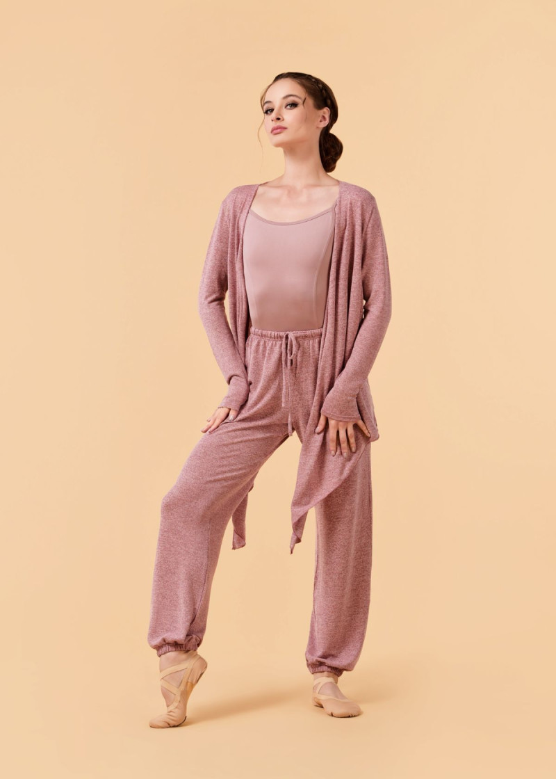 RORI cardigan by Grand Prix melange jersey, dusty rose, 152-158cm