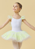 Costume PIXIE by Grand Prix cotton+tuiie, white+tropic lemon, 110cm