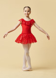 Costume Grand Prix SHINE 90%polyamide, 10%elastane, red, 128cm