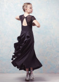 Ballroom skirt ASSOLE 90%polyamide, 10%elastane, black, 134cm