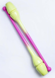 Clubs for gymnastics SASAKI NEW FIG M-34GH, 44cm rubber, Fresh Pink x FlouYellow (FRPxKEY), 44cm, 150g