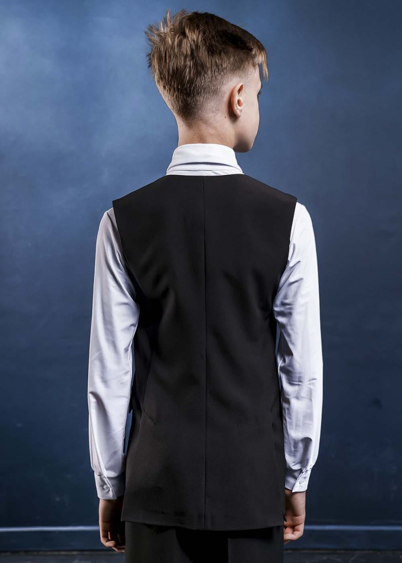 Single-breasted waistcoat Grand Prix DANDY, atlas 95%polyester, 5%elastane, black, L