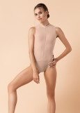 JESS high-neck leotard with zipper by Grand Prix polyamide micro, nude, L