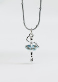 Ballerina pendant necklace light blue