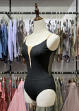 BRIALLINE camisole leotard by Grand Prix nylon+spandex, black, XS