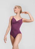 BRUNA camisole leotard by Grand Prix nylon+spandex, plum perfect, L