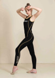 DIANA leggings by Grand Prix polyamide micro, black+yellow, 158cm