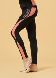 DJANA leggings by Grand Prix polyamide micro, black+coral, 152cm