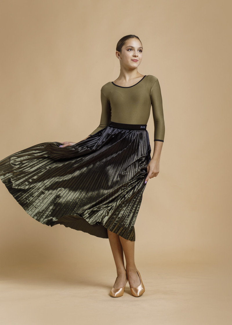 Standart skirt VALENCIA 95%polyester, 5%elastane, black+khaki, 140cm