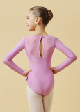 FLAKE long sleeve leotard by Grand Prix polyamide micro+flocked mesh, lavender, 140cm