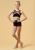 FRANKA shorts by Grand Prix polyamide micro, black+coral, 158cm