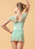 KRISTI short sleeve leotard with skirt by Grand Pr polyamide micro+mesh, mint, 122cm