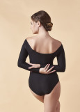 STEPHANIA long raglan sleeve leotard by Grand Prix polyamide micro, black, XS