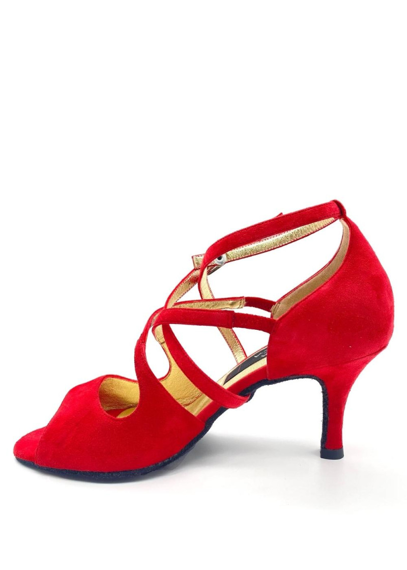 Tango shoes RIANA suede, red, 7 cm, 4,5