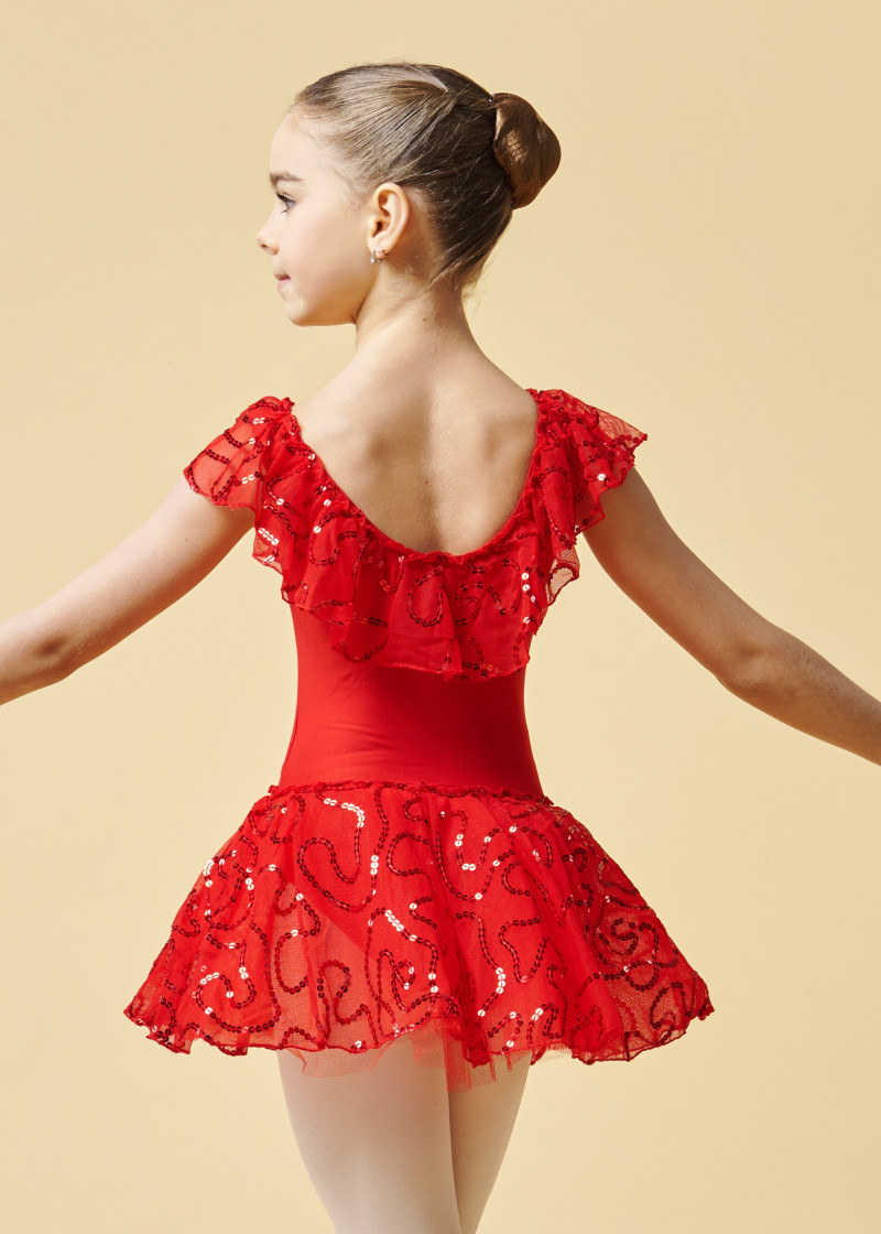 Costume Grand Prix SHINE 90%polyamide, 10%elastane, red, 134cm