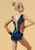 Gymnastics leotard TRISSI.D 90%polyamide, 10%elastane, turquoise, 140cm