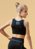 VERONA crop top by Grand Prix polyamide micro, black+blue, XS