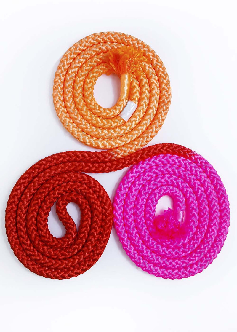 Rope for gymnastics SASAKI NEW FIG M-280G, 3m nylon, Coral-orange x Red x Pink (COOxRxP), 3m