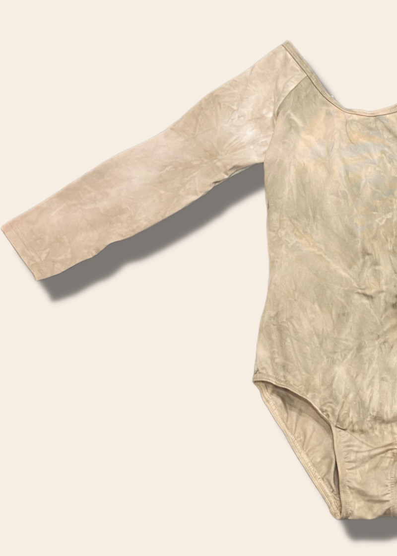 STEPHANIA raglan long sleeve leotard by Grand Prix 90%viscose, 10%elastane, sand dune, L